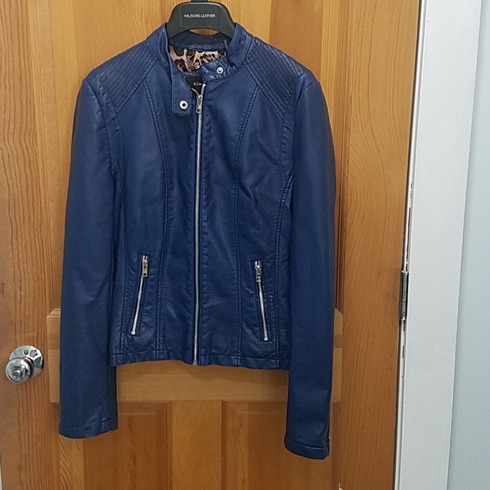 Black Rivet moto style faux leather jacket